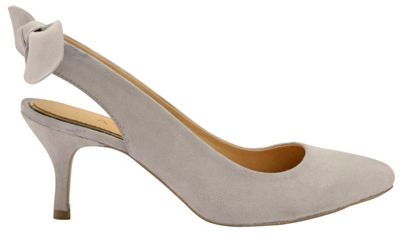 Grey 'Kerr' ladies heeled slip on shoes
